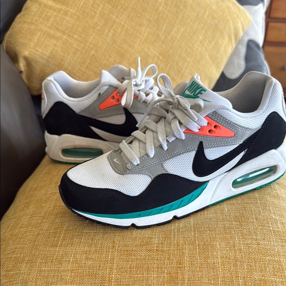 Nike Air Max Sneakers - White and Black with Teal Accents